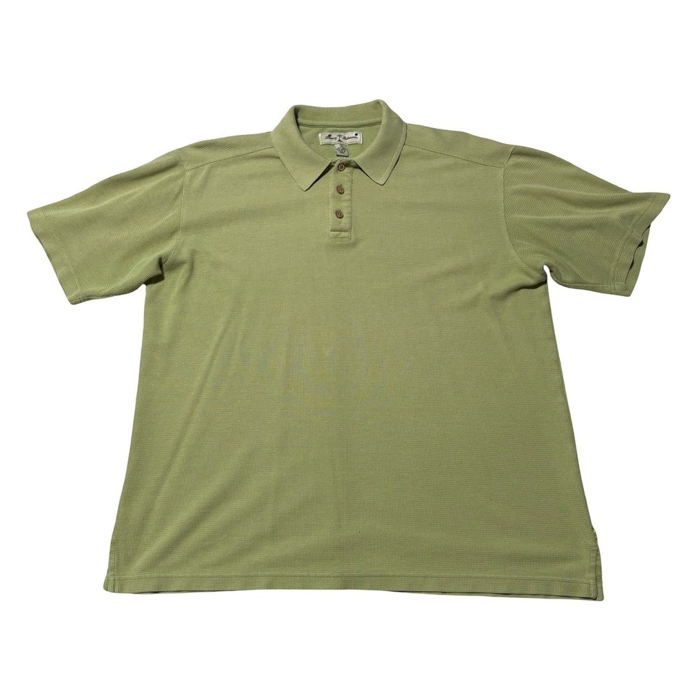 Tommy Bahama Men's Silk Blend Polo Shirt Green Size Medium 23 x 27.5